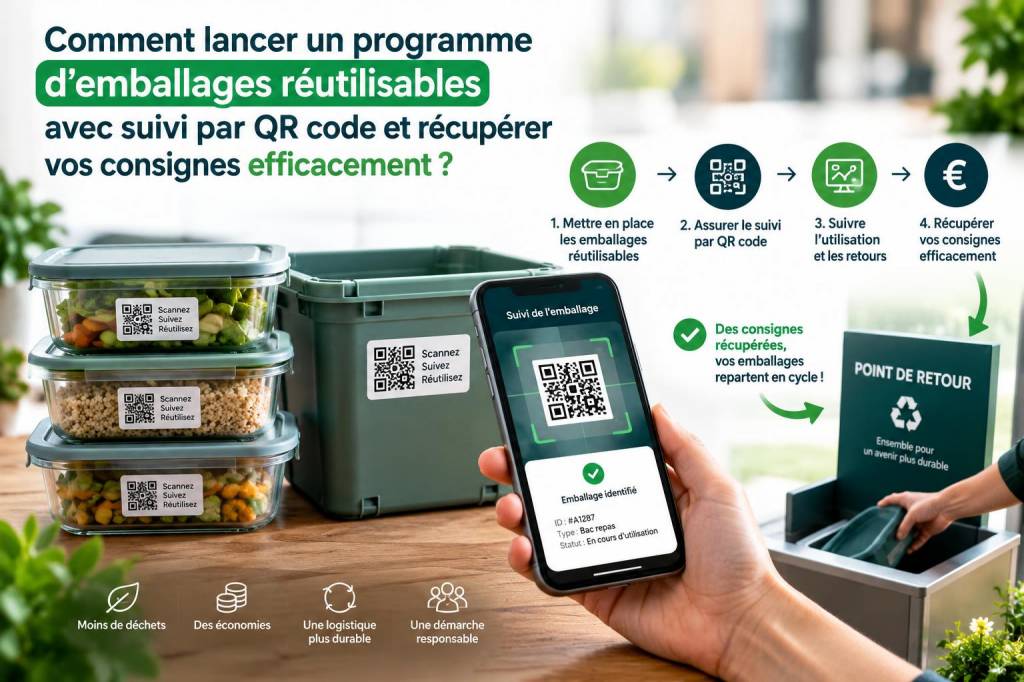 Comment lancer un programme d'emballages réutilisables avec suivi par qr code et récupérer vos consignes efficacement
