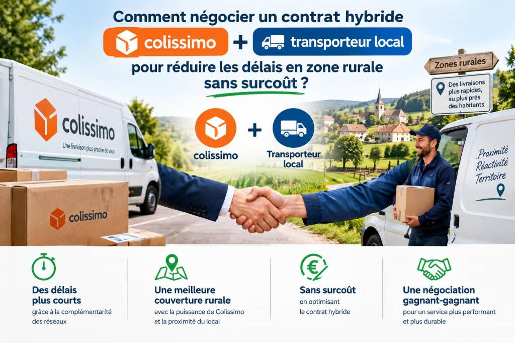 Comment négocier un contrat hybride colissimo + transporteur local pour réduire les délais en zone rurale sans surcoût