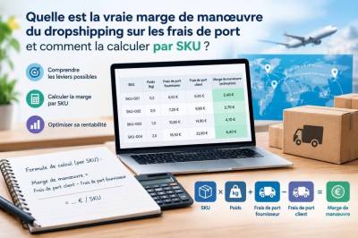 Quelle est la vraie marge de manœuvre du dropshipping sur les frais de port et comment la calculer par sku